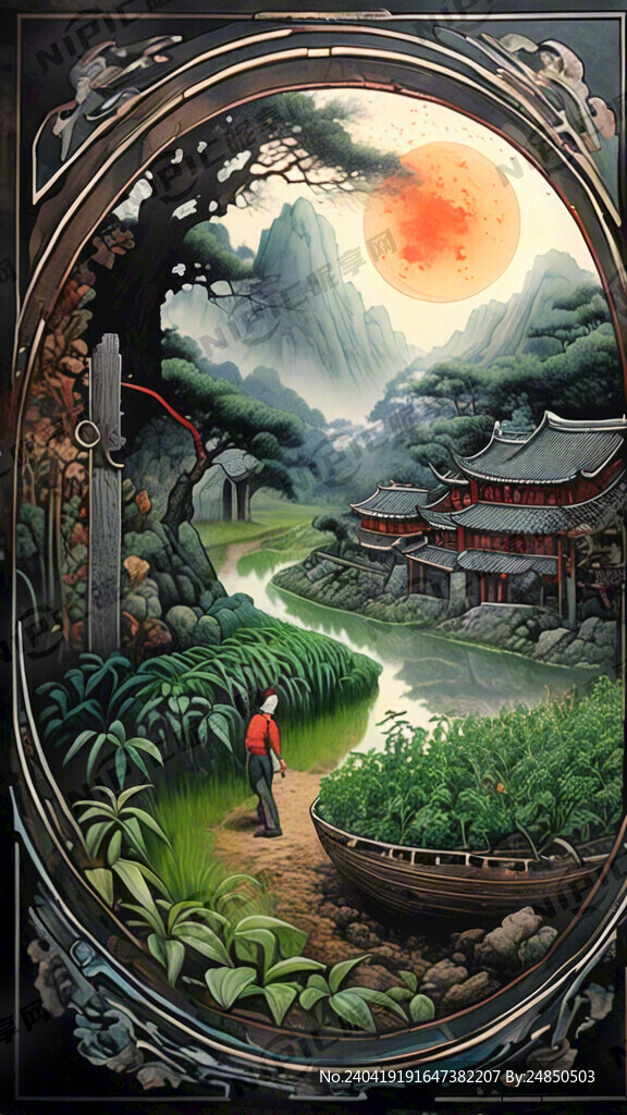 中国风 农耕 种植 劳动