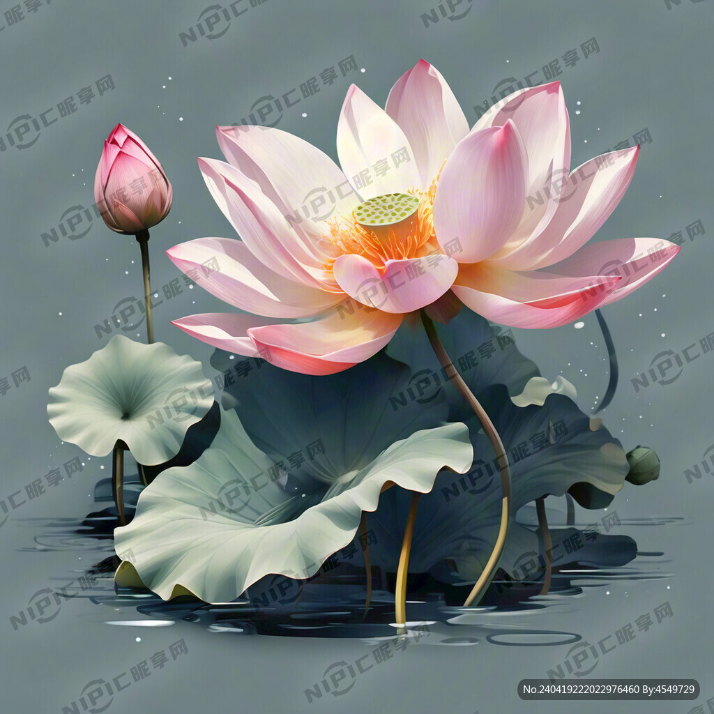 运动的荷花 浅色 矢量图