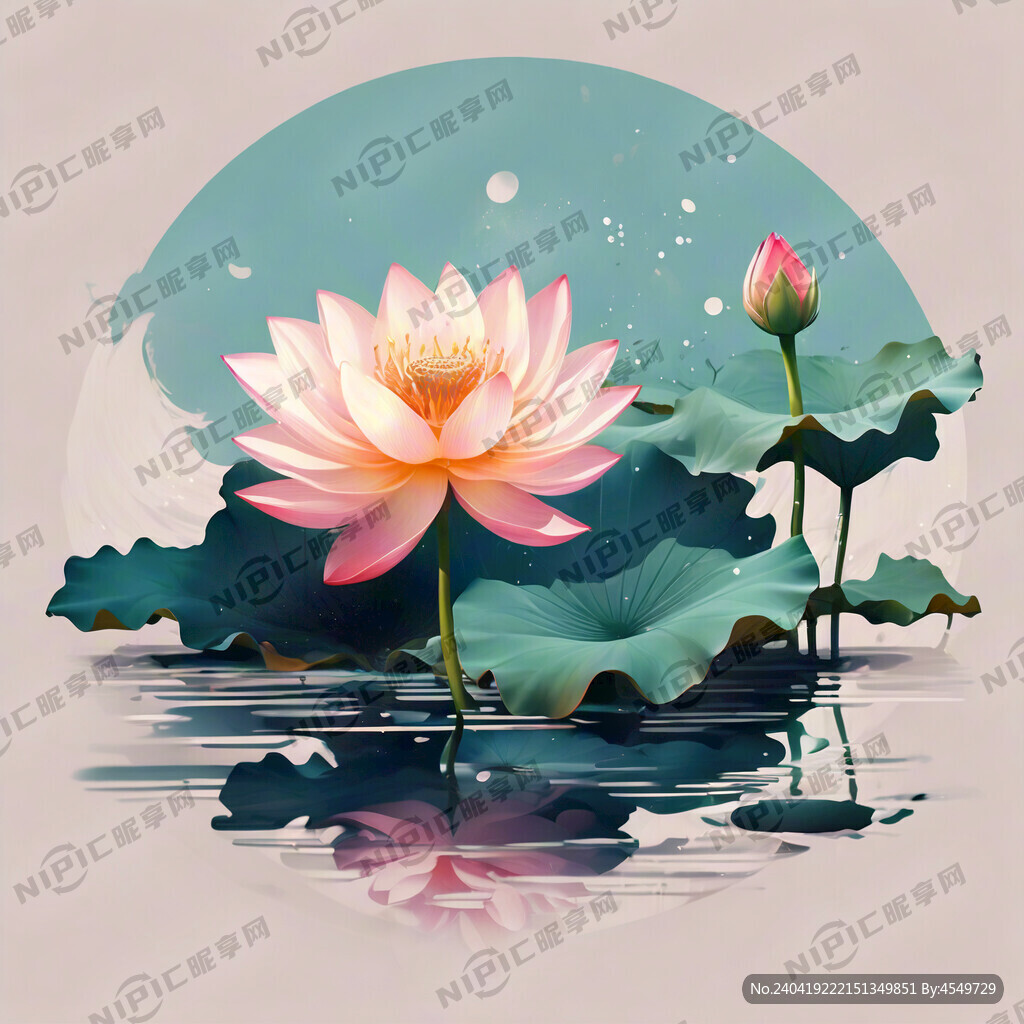 运动的荷花会微 浅色 矢量图