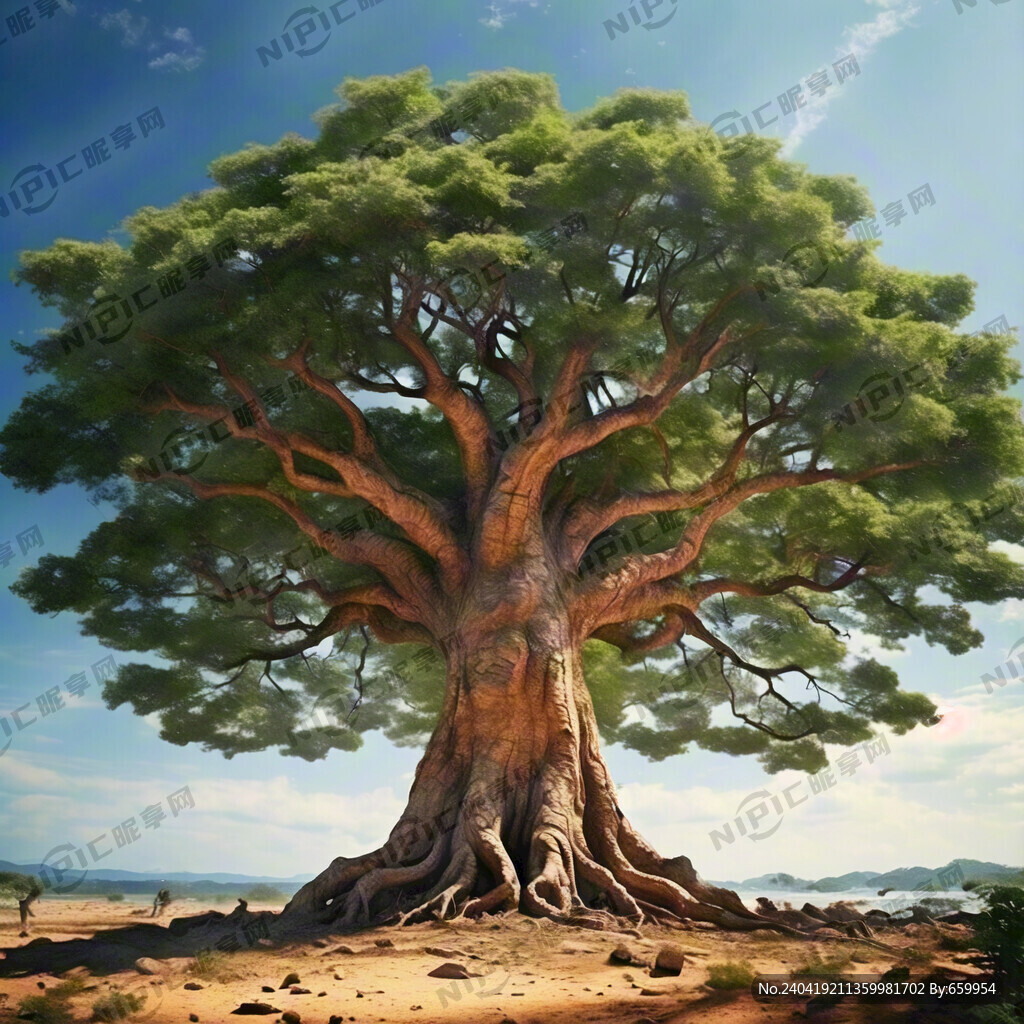 一颗大树 茂密树子 树干粗壮