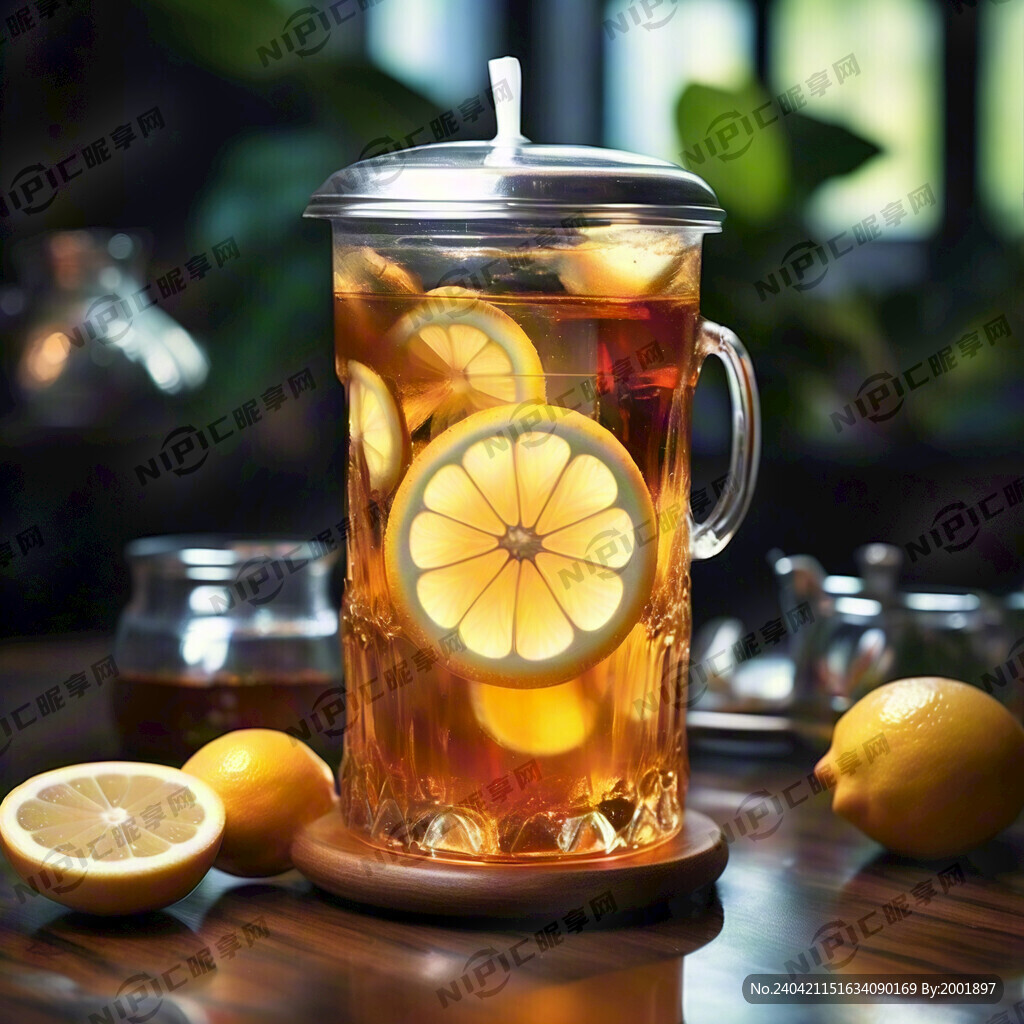 带盖子柠檬茶