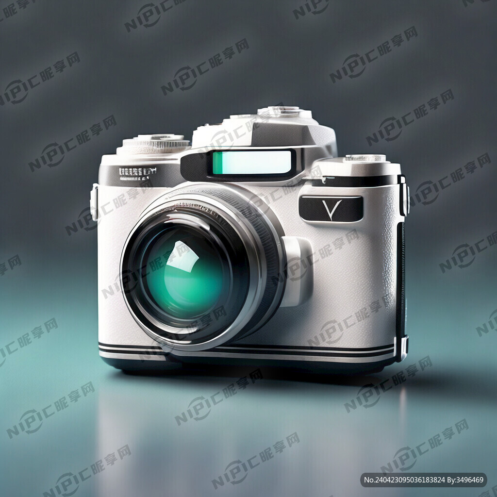 立体图标 照相机 透明玻璃