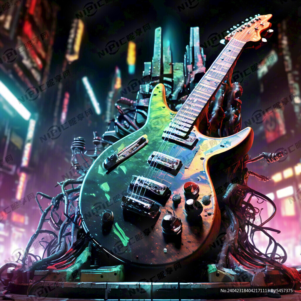 电吉他 音乐元素 赛博朋克