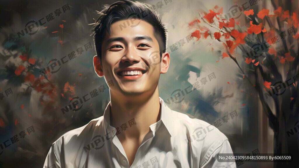 人物 微笑 男 白衬衫