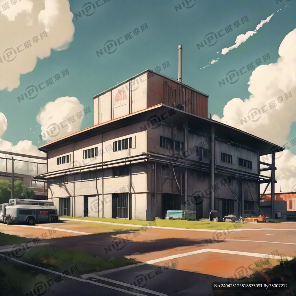 厂房 规模不是很大 有烟囱
