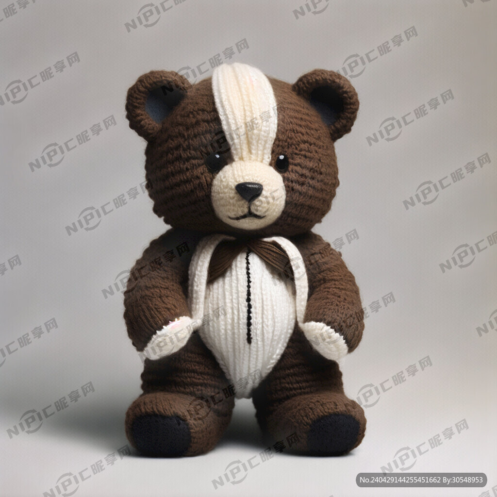 白色织唛 棕色小熊 黑色英文