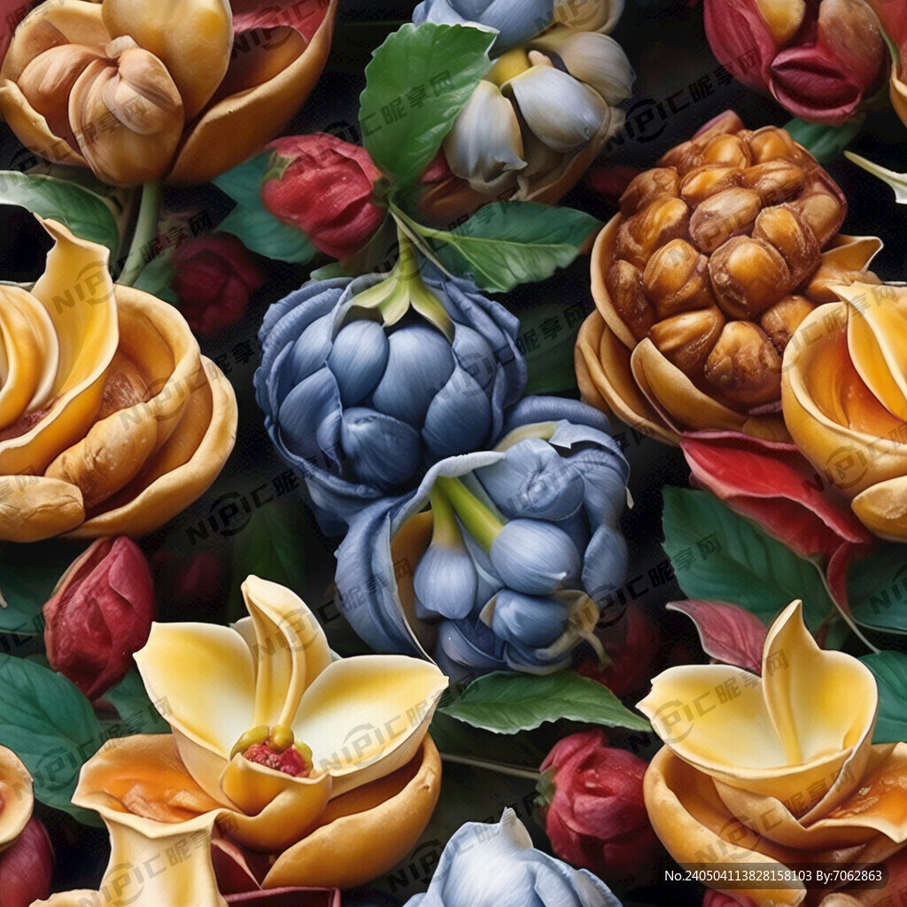 四方连续 腰果花