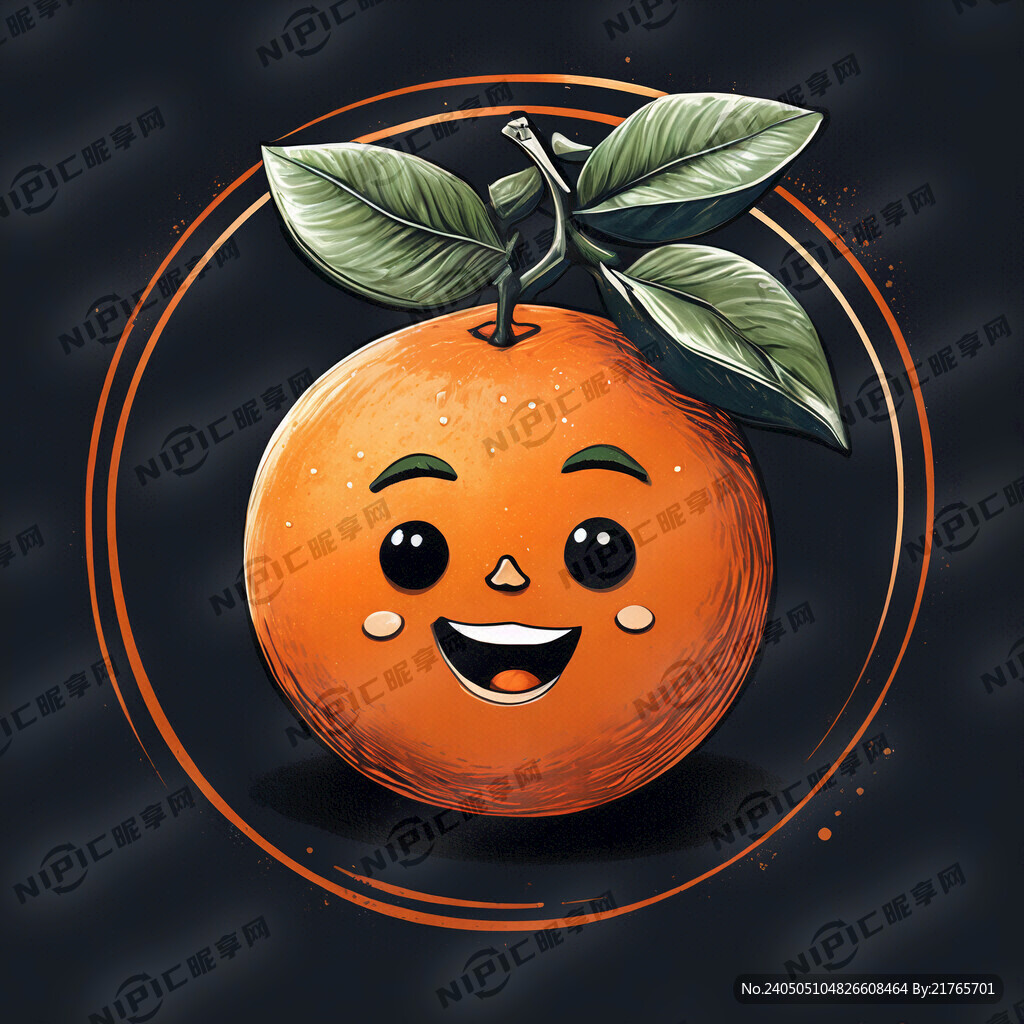 橘子简笔画 要有简单的表情