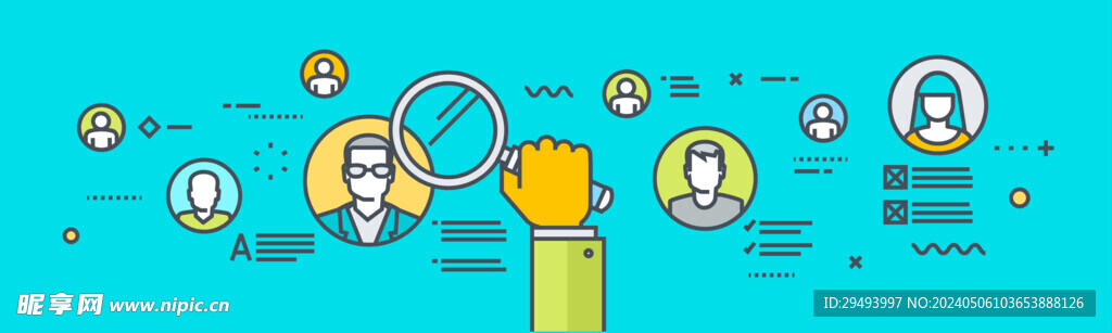 现代扁平线性金融电子移动商务图