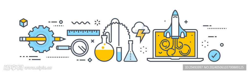 现代扁平线性金融电子移动商务图