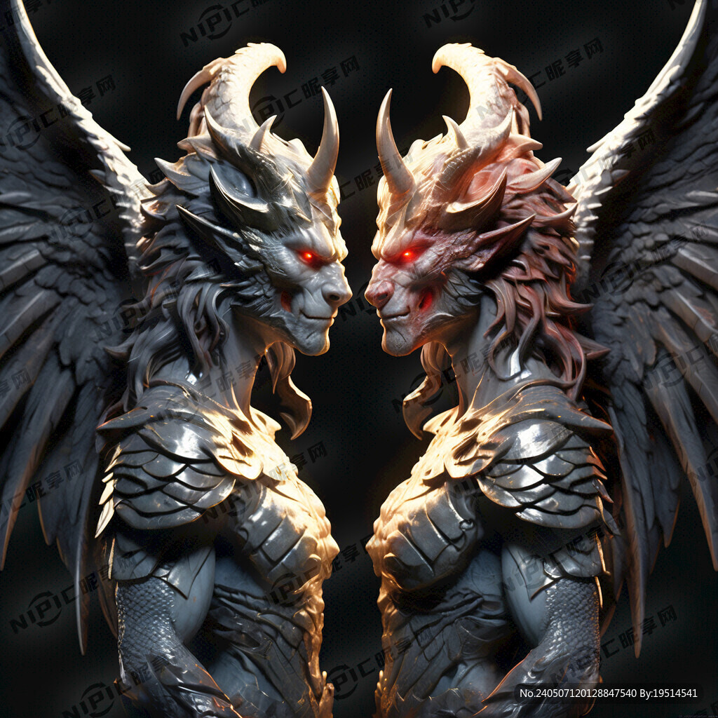 天使和恶魔 龙鳞 超高清 头像