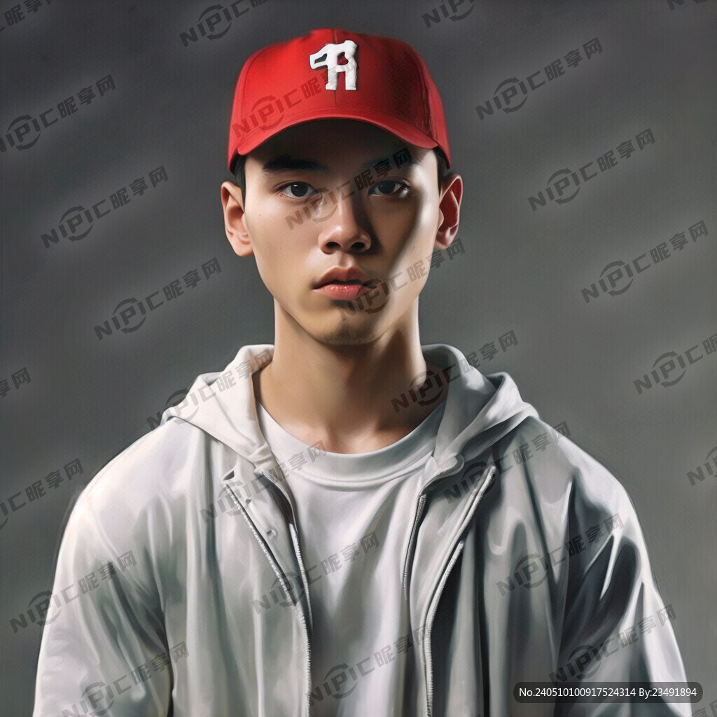 戴帽子男孩 运动形象 立体质感