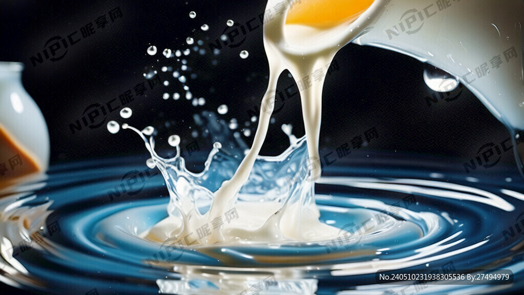 水滴和牛奶的融合