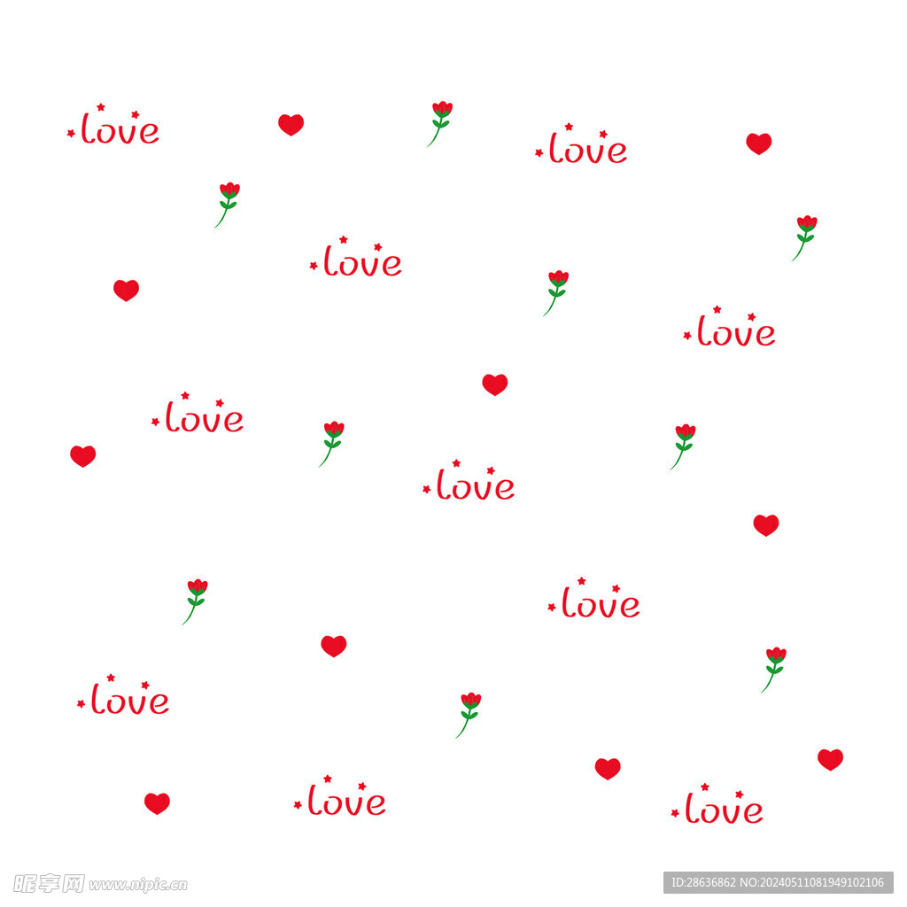 情人节爱心底纹插画