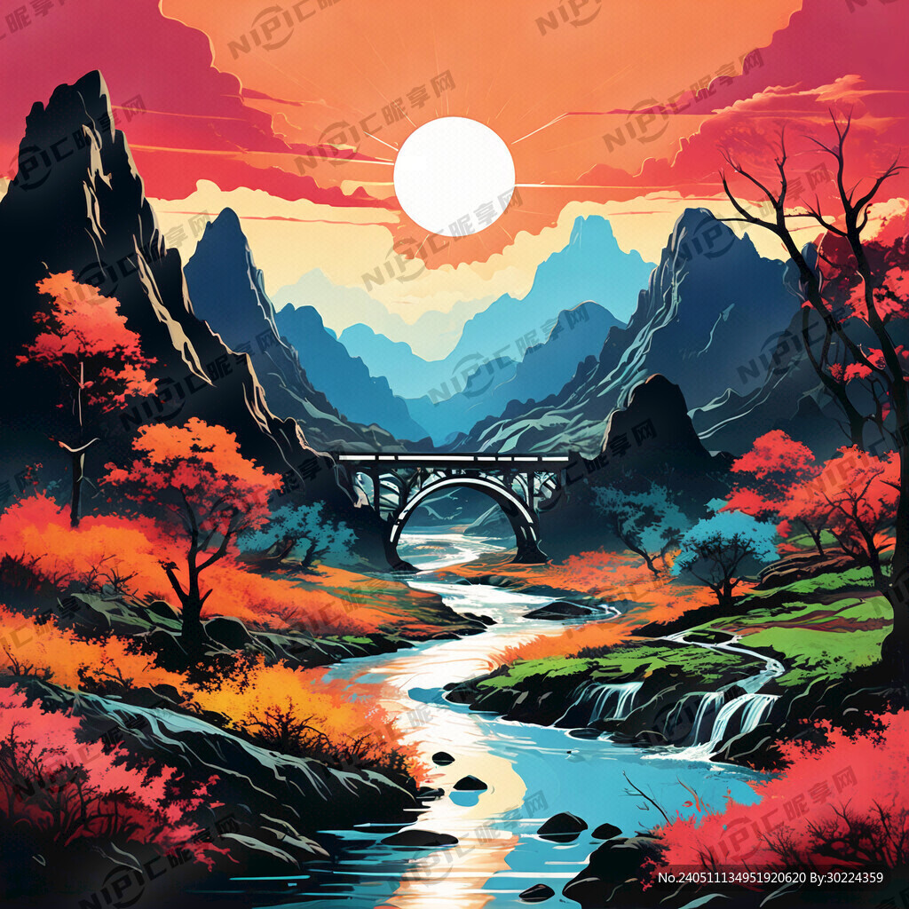 矢量 三江 山水