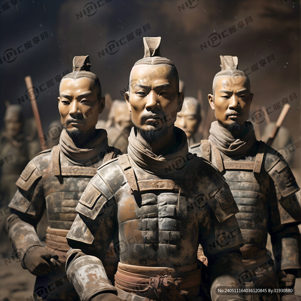 兵马俑排兵朝拜 皇帝