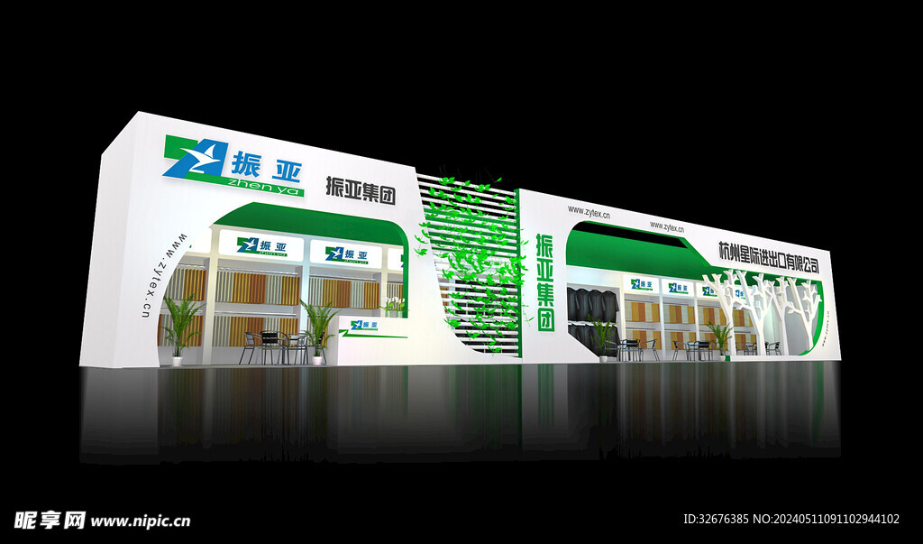 展览3D模型 一面开口 