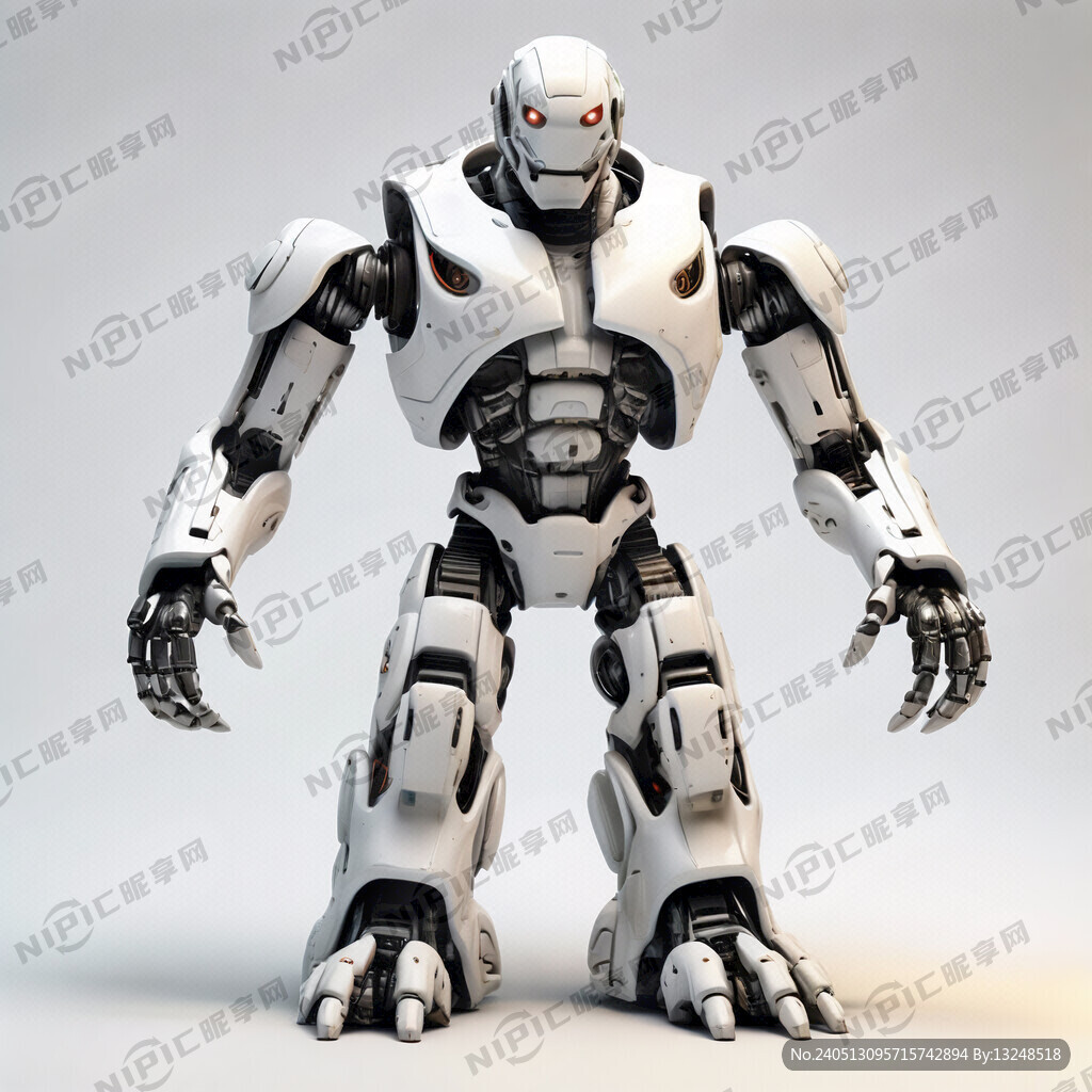 白色背景的一个机器人