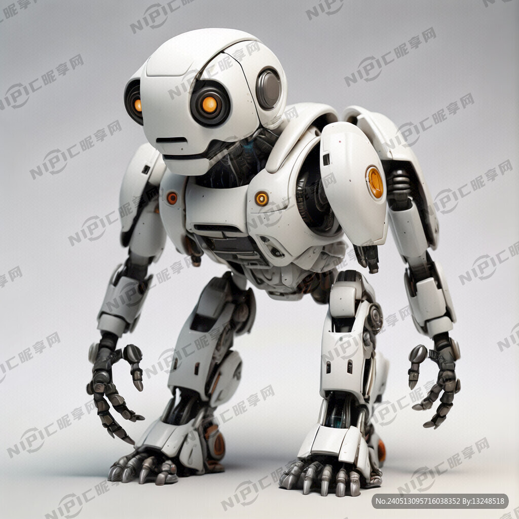 白色背景的一个机器人