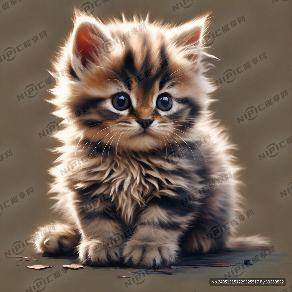 素描可爱小猫 前面只爪趴着