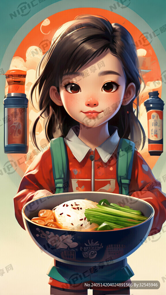 生成卤味饭的扁平风格海报