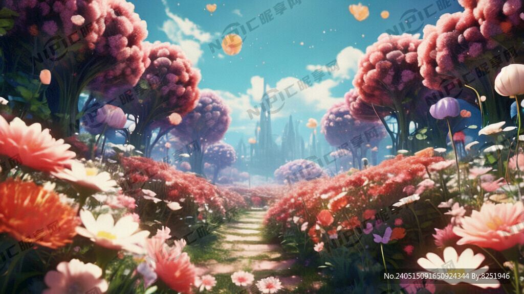 梦幻花海背景