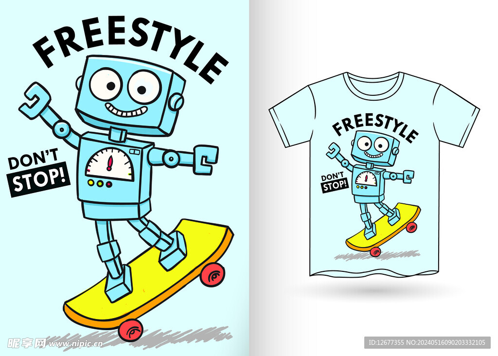 机器人卡通T恤印花