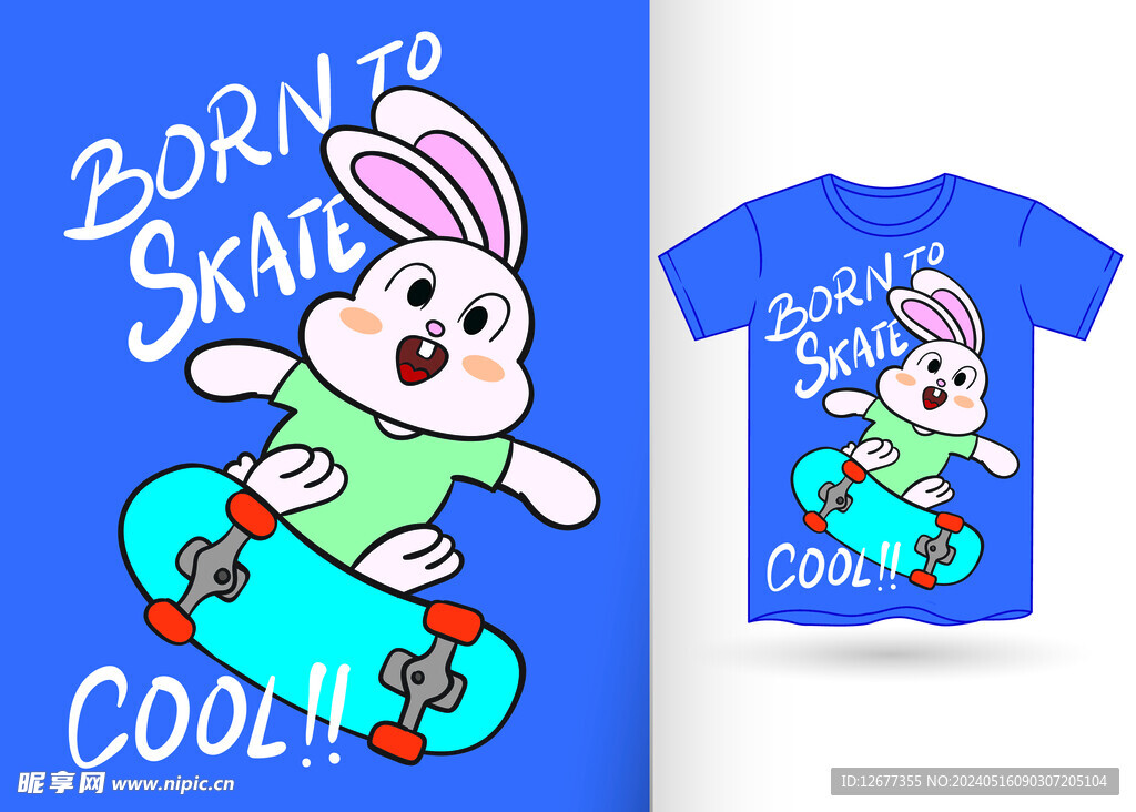 卡通兔子T恤印花