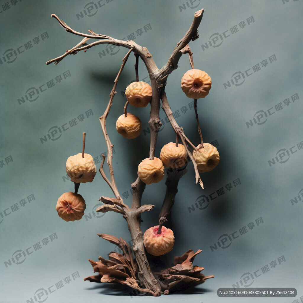 雕梅干、叶子、果子