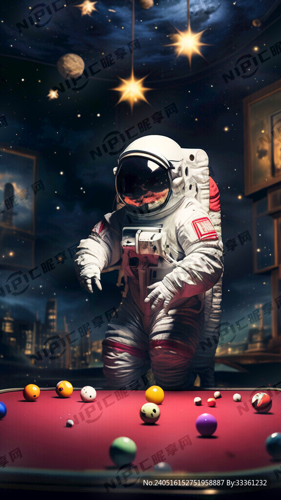 宇航员 台球 星空