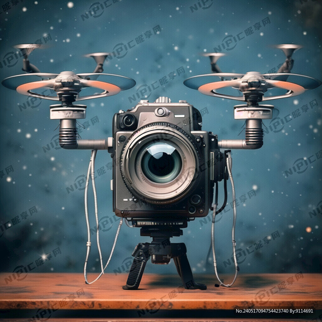 摄影图标 无人机 相机 镜头