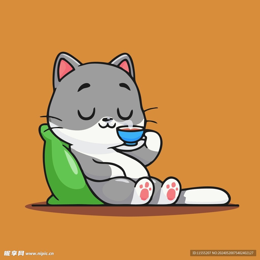 可爱猫咪矢量卡通插画