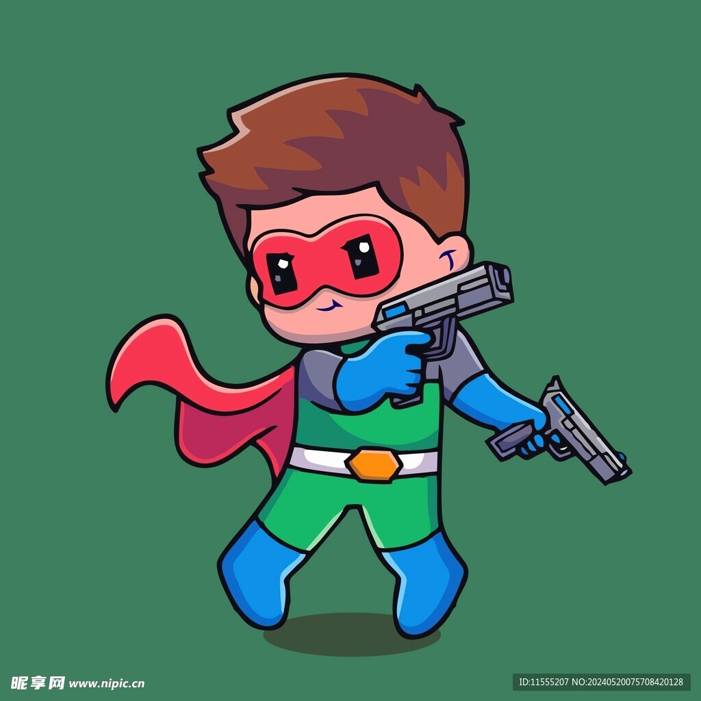 可爱小超人矢量卡通插画