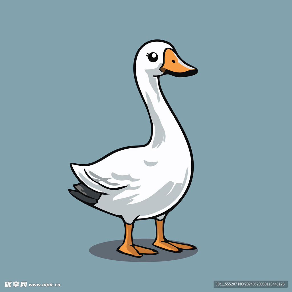 可爱小鸭矢量卡通画儿童插画