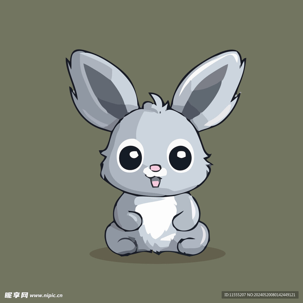 可爱小兔子矢量卡通画儿童插画