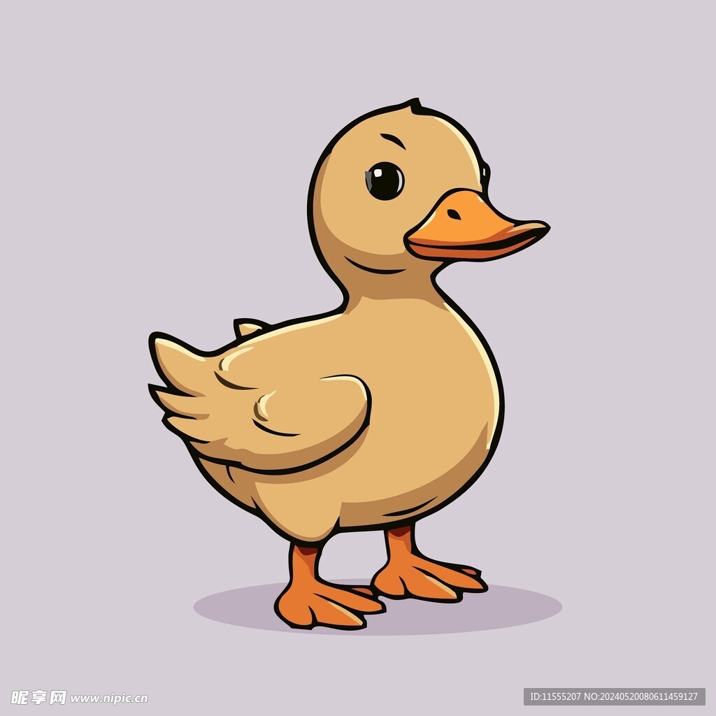 可爱小鸭矢量卡通画儿童插画