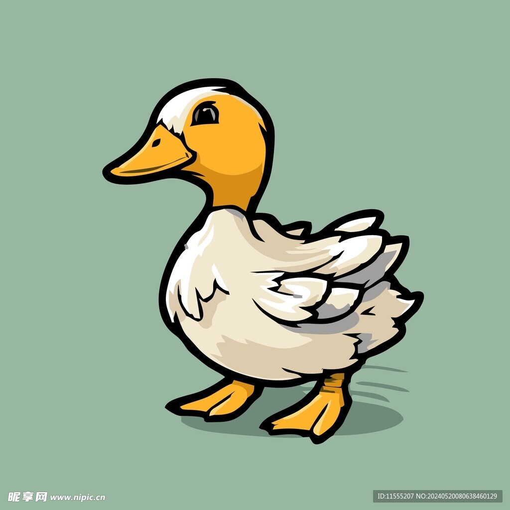 可爱小鸭矢量卡通画儿童插画