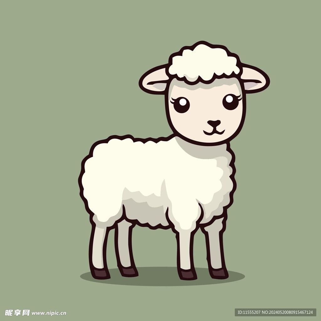 可爱小羊矢量卡通画儿童插画