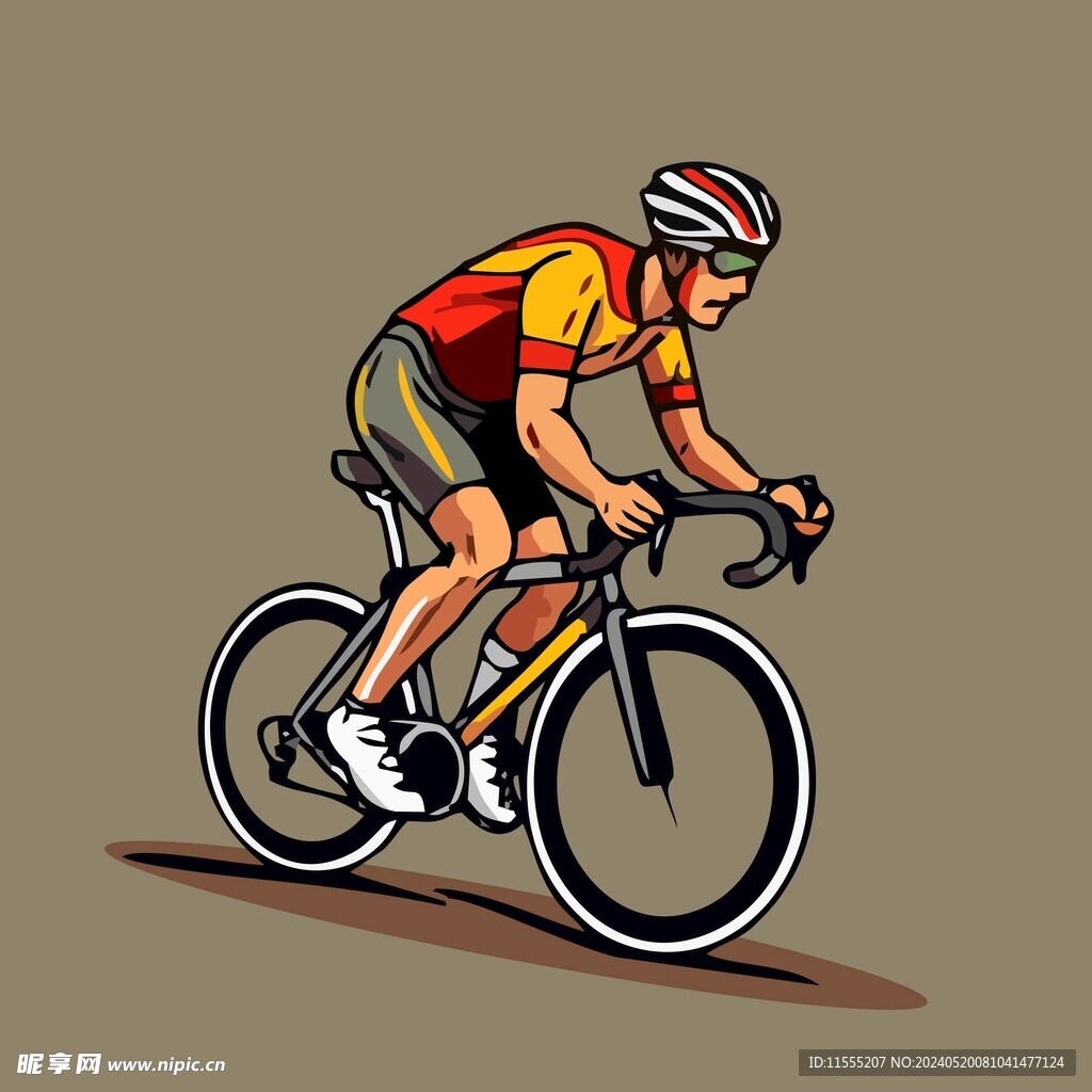 骑车运动员公路车矢量