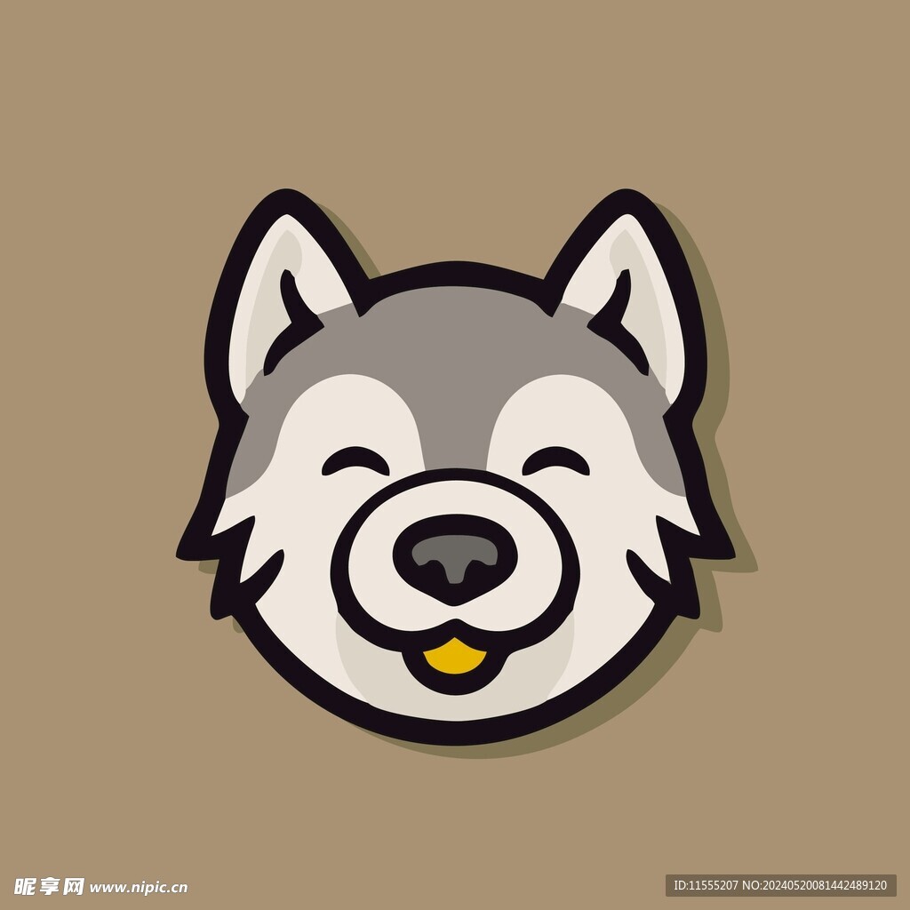 可爱小狼矢量卡通画儿童插画图片