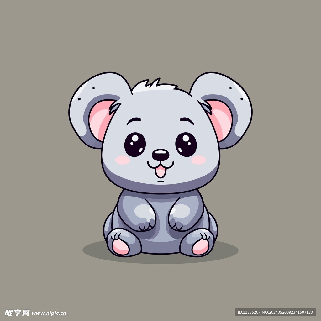 可爱树懒矢量卡通画儿童插画图片