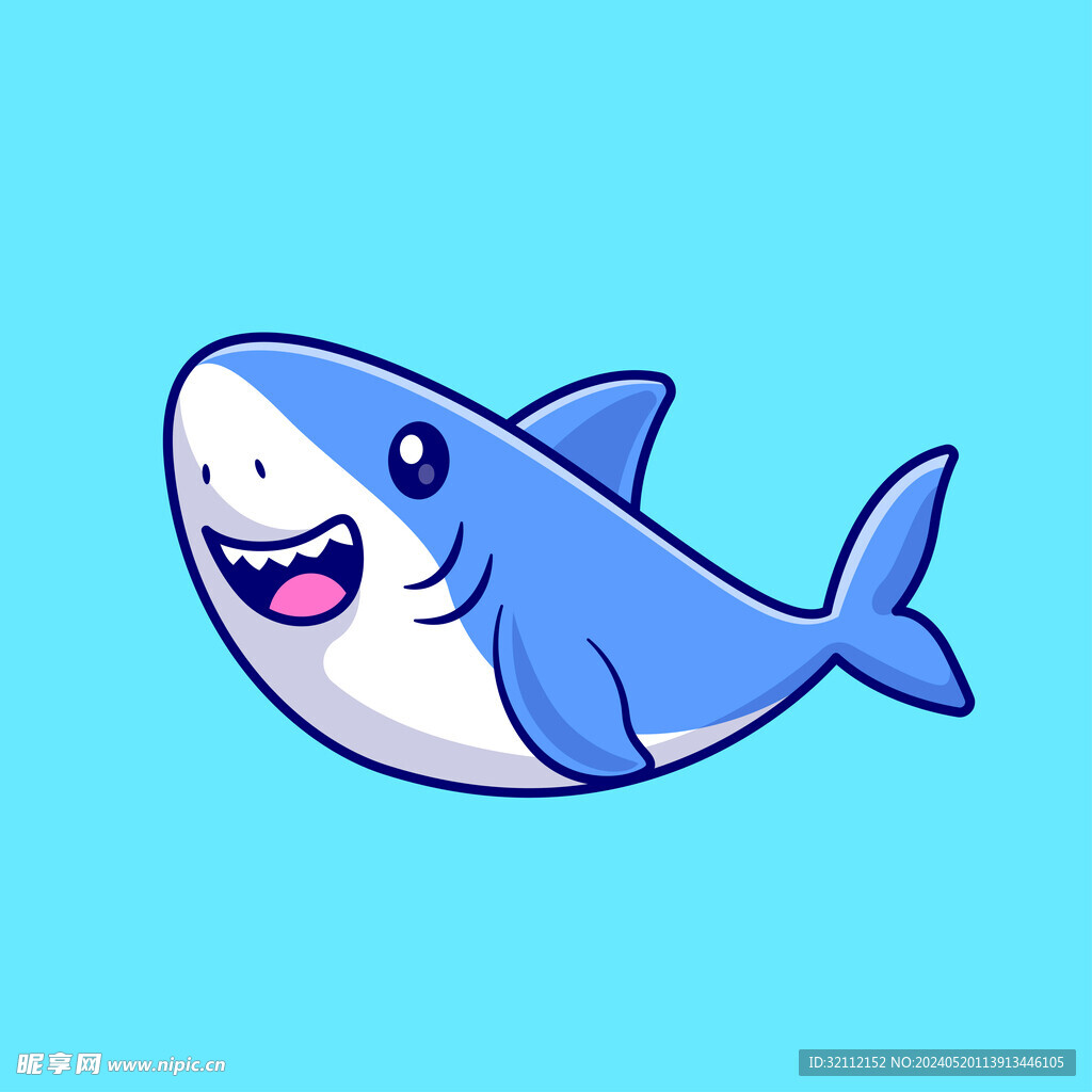 矢量卡通鲨鱼