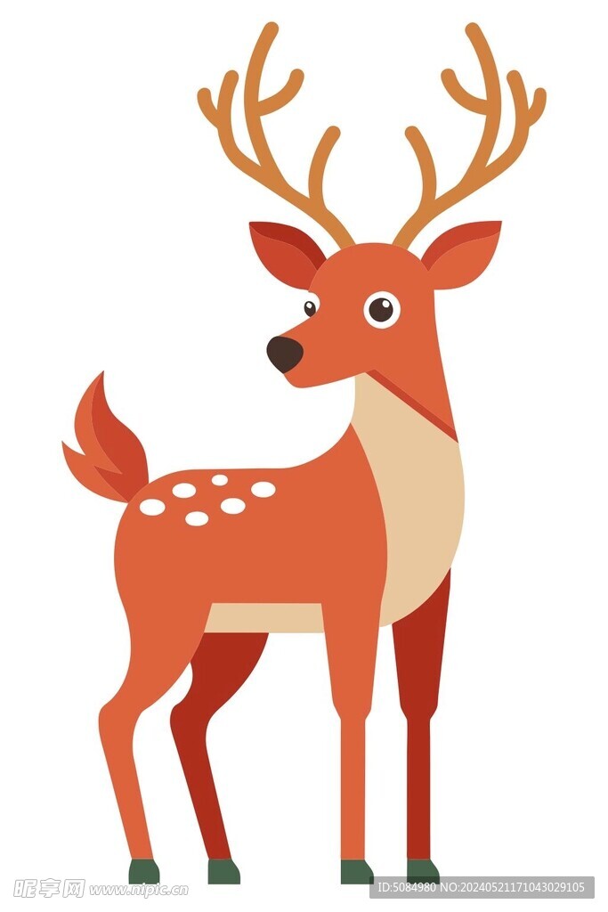 驯鹿矢量插图图标