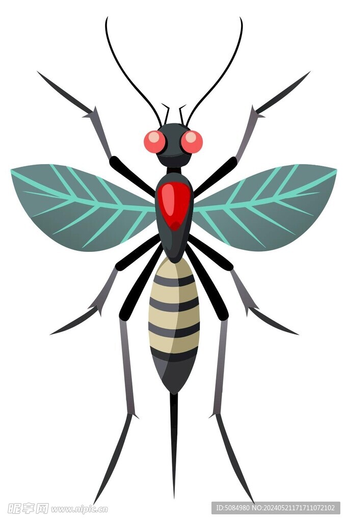 蚊子矢量插图图标