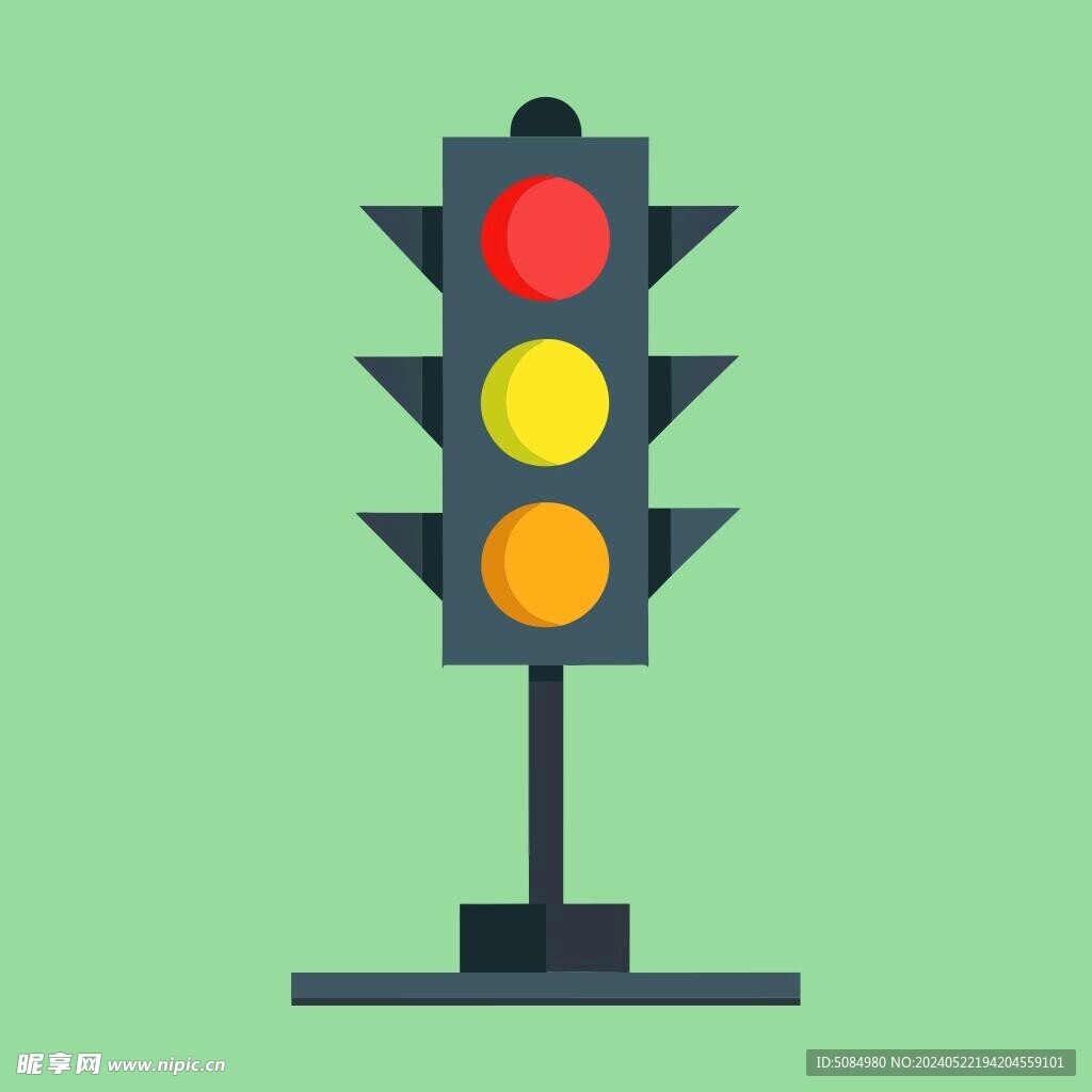 红绿灯平面插图