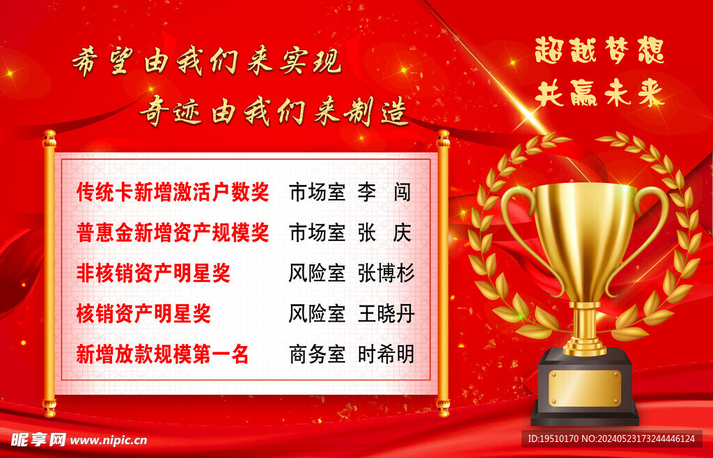 红色得奖海报