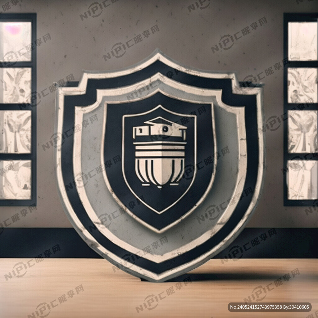 学校标识 盾牌元素 书本元素