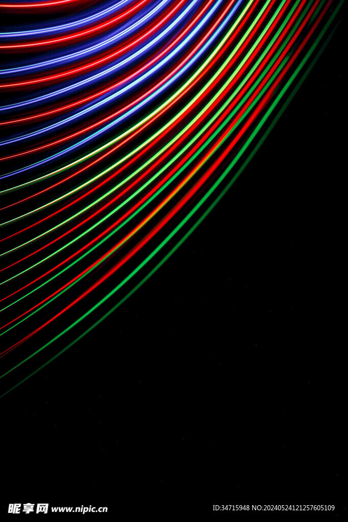 黑底彩色发光线条