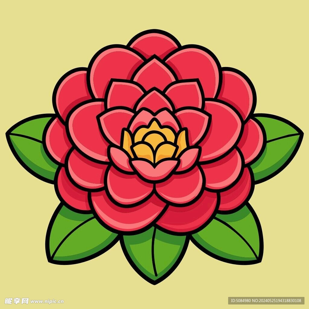 图标风格的牡丹