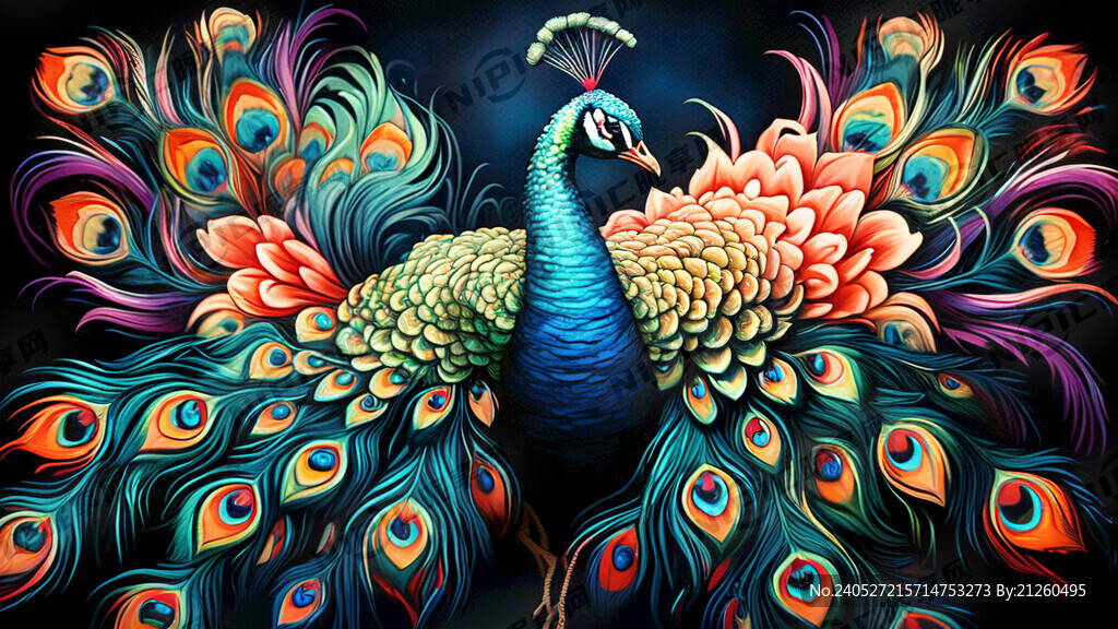 民族风 孔雀 海报